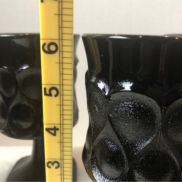 Vintage Noritake Spotlight Black Ebony Teardrop Glass Water Footed Wine, set 4 - Picture 7 of 10